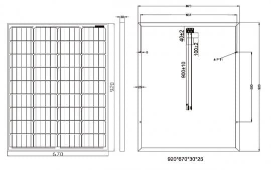 100W Premium EGE Series 5BB Mono PV Panel - NANO Self Cleaning - 18V – 920*670*30mm