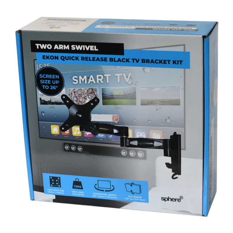 Sphere Ekon Black TV Bracket - 2 Arm Swivel