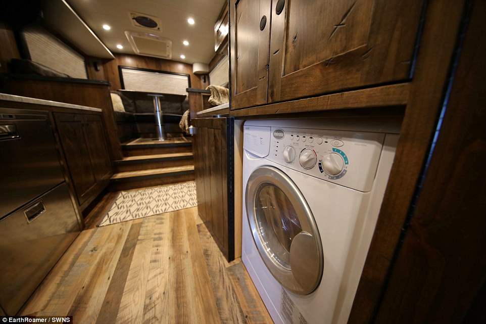 Motorhome bathroom and laundry 