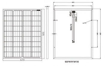 100W Premium EGE Series 5BB Mono PV Panel - NANO Self Cleaning - 18V – 920*670*30mm