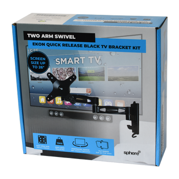 Sphere Ekon Black TV Bracket - 2 Arm Swivel